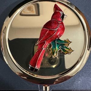 Liz Claiborne Cardinal Compact Mirror. Gold tone color. 2 sided mirror.